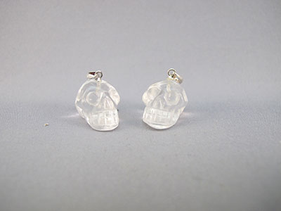 Real Quartz Crystal Skull Small Pendant
